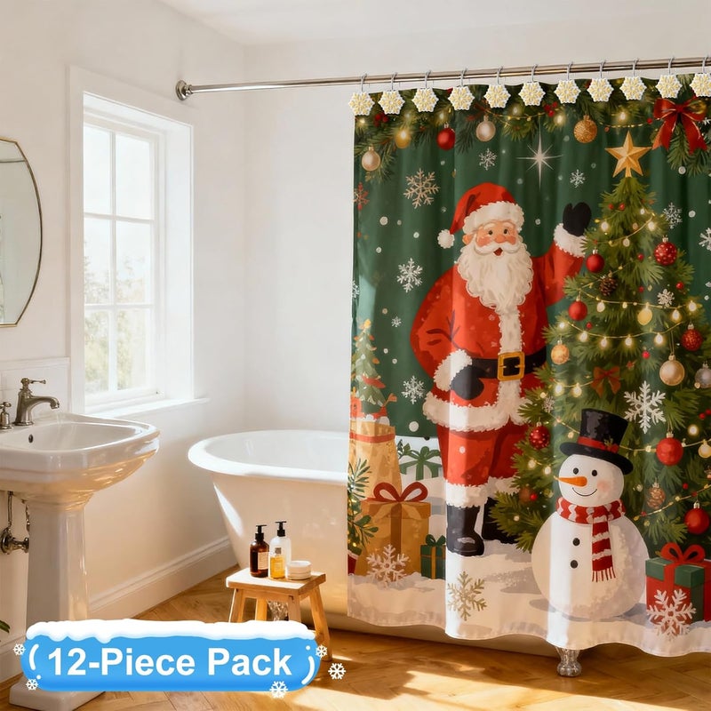 VinTS 12PCS Golden Snowflake Shower Curtain Hooks,Christmas Shower Curtain Hooks, Gold Snowflake Winter Decoration for Christmas Bathroom Living Room - Image 4